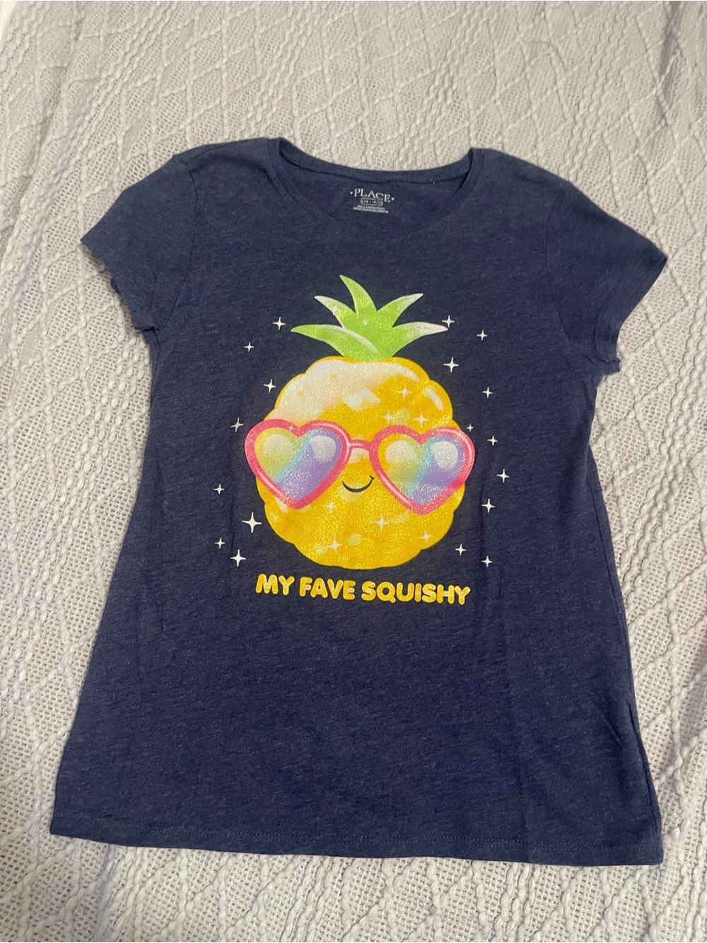 Place Navy Tee with Yellow Pineapple and Pink Heart Sunglasses